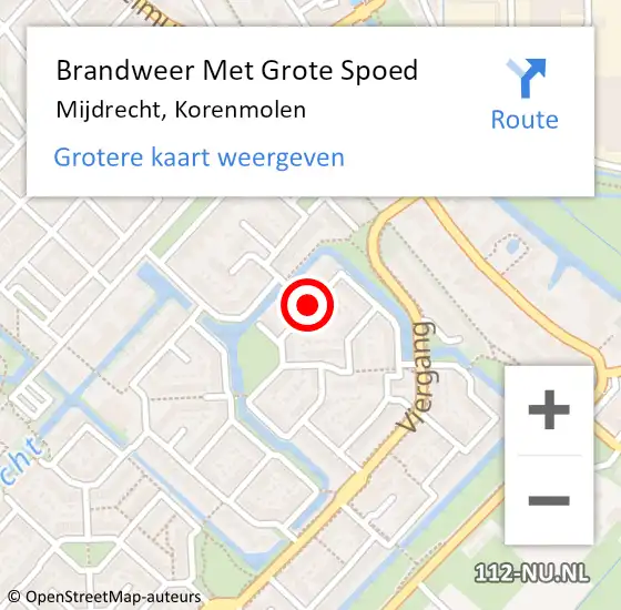 Locatie op kaart van de 112 melding: Brandweer Met Grote Spoed Naar Mijdrecht, Korenmolen op 4 mei 2019 19:30