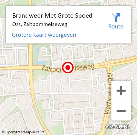 Locatie op kaart van de 112 melding: Brandweer Met Grote Spoed Naar Oss, Zaltbommelseweg op 4 mei 2019 20:01