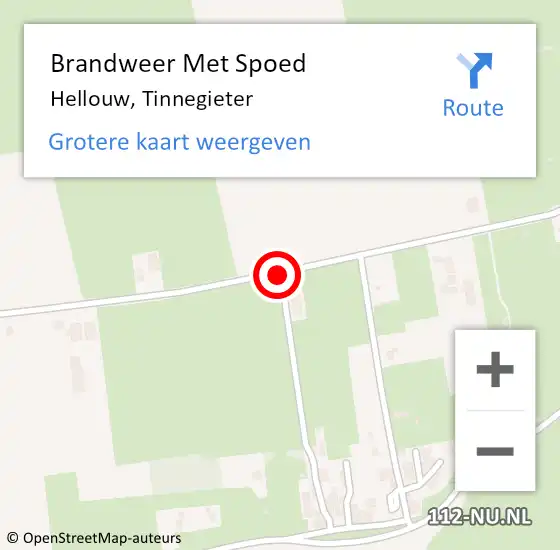 Locatie op kaart van de 112 melding: Brandweer Met Spoed Naar Hellouw, Tinnegieter op 4 mei 2019 20:33