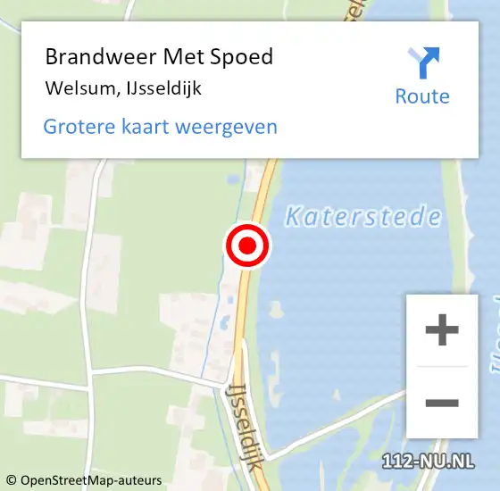 Locatie op kaart van de 112 melding: Brandweer Met Spoed Naar Welsum, IJsseldijk op 4 mei 2019 21:11