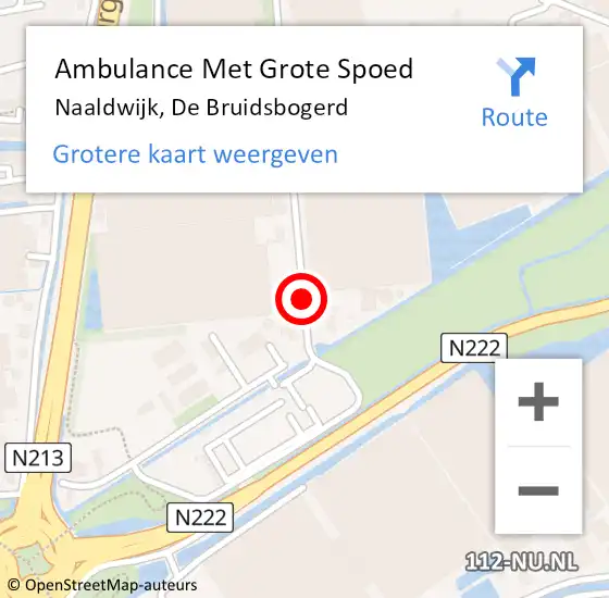 Locatie op kaart van de 112 melding: Ambulance Met Grote Spoed Naar Naaldwijk, De Bruidsbogerd op 4 mei 2019 23:44