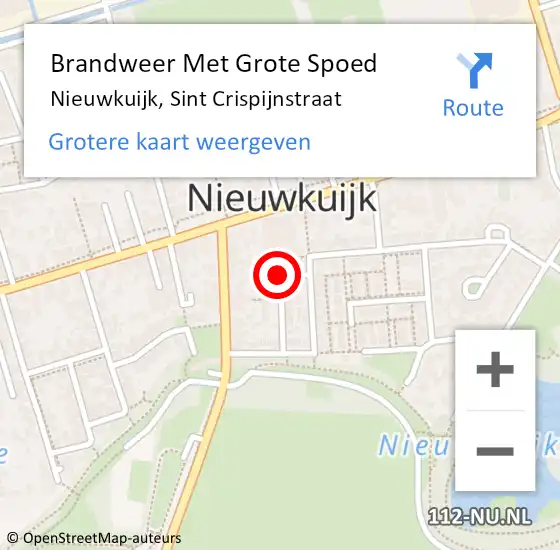 Locatie op kaart van de 112 melding: Brandweer Met Grote Spoed Naar Nieuwkuijk, Sint Crispijnstraat op 5 mei 2019 01:51