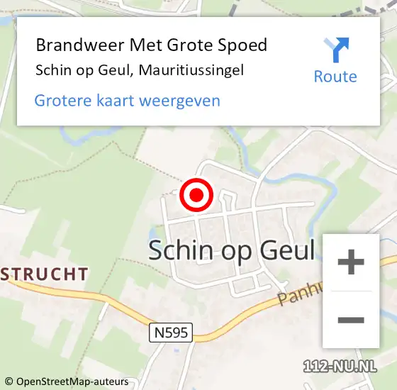 Locatie op kaart van de 112 melding: Brandweer Met Grote Spoed Naar Schin op Geul, Mauritiussingel op 5 mei 2019 02:23