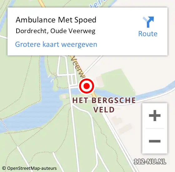 Locatie op kaart van de 112 melding: Ambulance Met Spoed Naar Dordrecht, Oude Veerweg op 5 mei 2019 05:24
