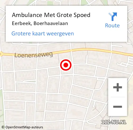 Locatie op kaart van de 112 melding: Ambulance Met Grote Spoed Naar Eerbeek, Boerhaavelaan op 5 mei 2019 10:16