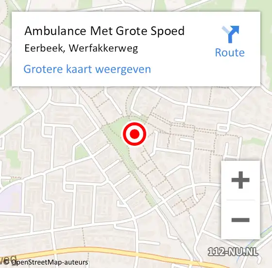 Locatie op kaart van de 112 melding: Ambulance Met Grote Spoed Naar Eerbeek, Werfakkerweg op 5 mei 2019 10:48