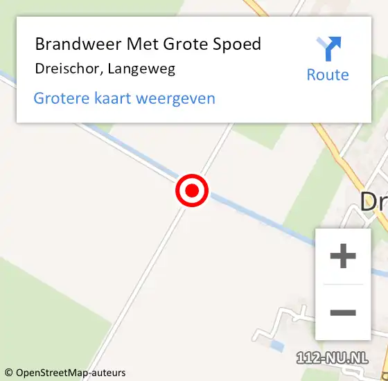 Locatie op kaart van de 112 melding: Brandweer Met Grote Spoed Naar Dreischor, Langeweg op 5 mei 2019 11:24