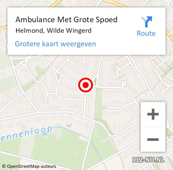 Locatie op kaart van de 112 melding: Ambulance Met Grote Spoed Naar Helmond, Wilde Wingerd op 5 mei 2019 12:26