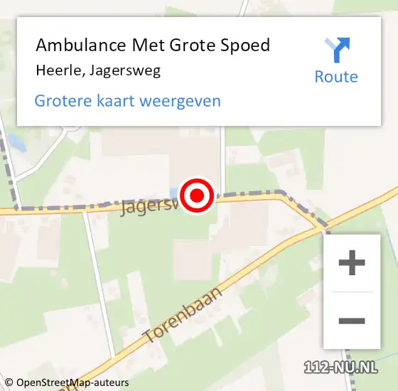 Locatie op kaart van de 112 melding: Ambulance Met Grote Spoed Naar Heerle, Jagersweg op 5 mei 2019 13:14
