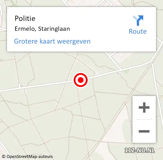 Locatie op kaart van de 112 melding: Politie Ermelo, Staringlaan op 5 mei 2019 13:58