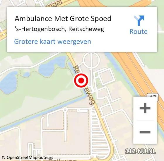 Locatie op kaart van de 112 melding: Ambulance Met Grote Spoed Naar 's-Hertogenbosch, Reitscheweg op 5 mei 2019 14:12