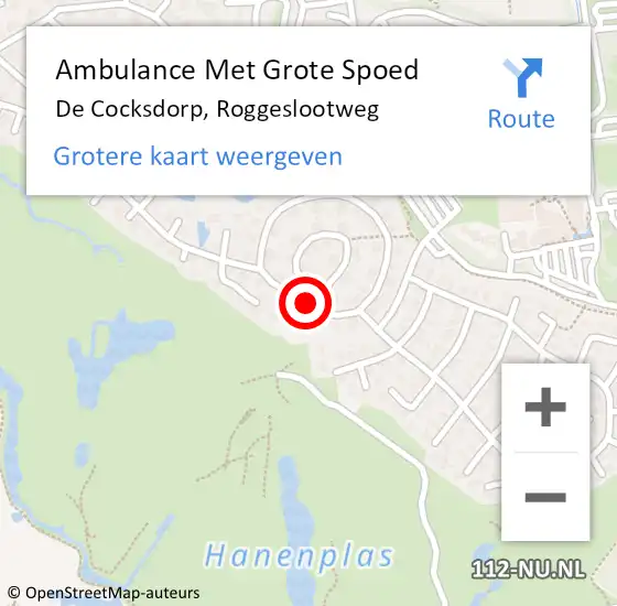 Locatie op kaart van de 112 melding: Ambulance Met Grote Spoed Naar De Cocksdorp, Roggeslootweg op 5 mei 2019 16:17