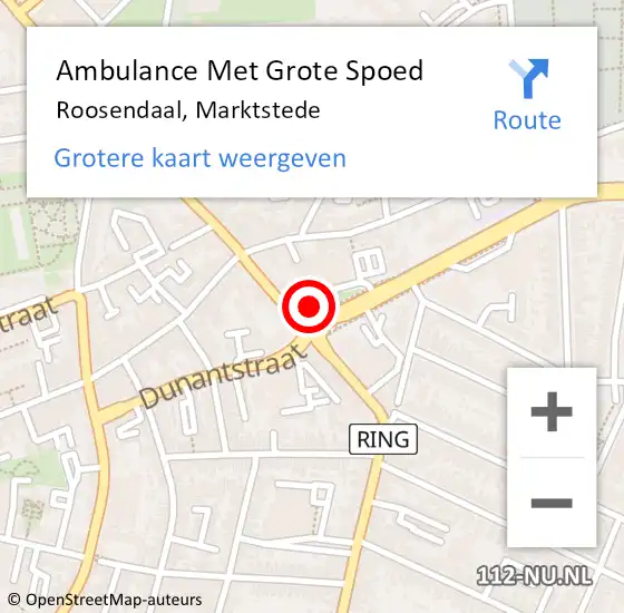 Locatie op kaart van de 112 melding: Ambulance Met Grote Spoed Naar Roosendaal, Ludwighove op 5 mei 2019 17:45