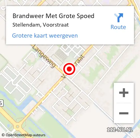 Locatie op kaart van de 112 melding: Brandweer Met Grote Spoed Naar Stellendam, Voorstraat op 5 mei 2019 18:46