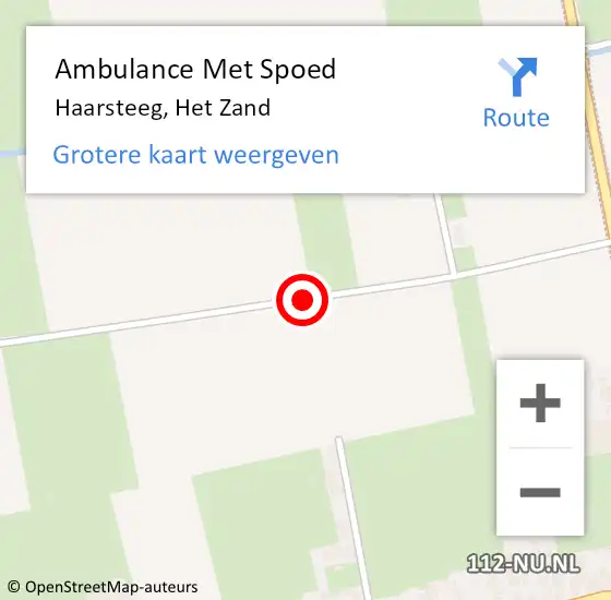 Locatie op kaart van de 112 melding: Ambulance Met Spoed Naar Haarsteeg, Het Zand op 5 mei 2019 19:15
