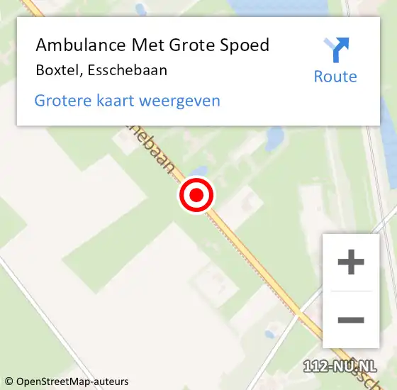 Locatie op kaart van de 112 melding: Ambulance Met Grote Spoed Naar Boxtel, Esschebaan op 5 mei 2019 20:23