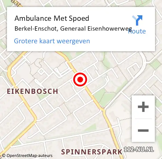 Locatie op kaart van de 112 melding: Ambulance Met Spoed Naar Berkel-Enschot, Generaal Eisenhowerweg op 5 mei 2019 21:22