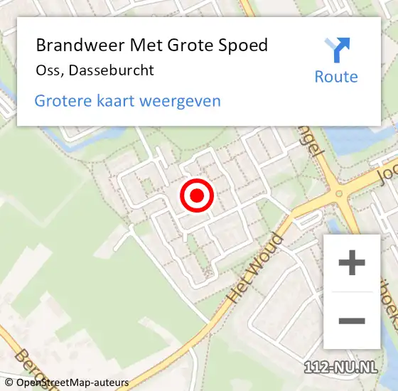 Locatie op kaart van de 112 melding: Brandweer Met Grote Spoed Naar Oss, Dasseburcht op 5 mei 2019 22:17