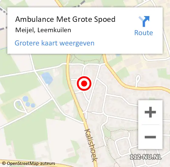 Locatie op kaart van de 112 melding: Ambulance Met Grote Spoed Naar Meijel, Leemkuilen op 31 maart 2014 14:14