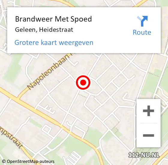 Locatie op kaart van de 112 melding: Brandweer Met Spoed Naar Geleen, Heidestraat op 6 mei 2019 00:57