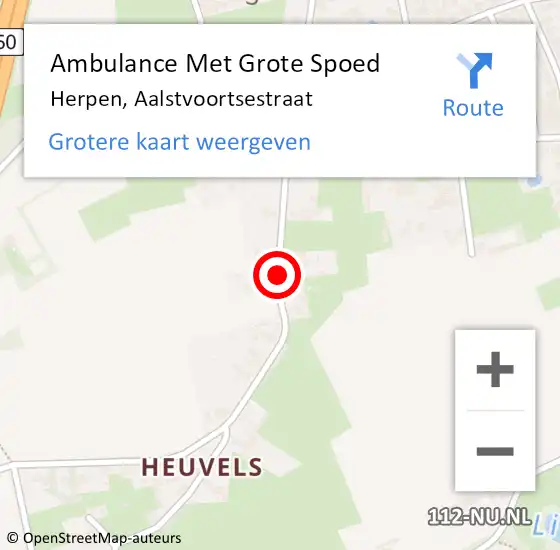 Locatie op kaart van de 112 melding: Ambulance Met Grote Spoed Naar Herpen, Aalstvoortsestraat op 6 mei 2019 02:09