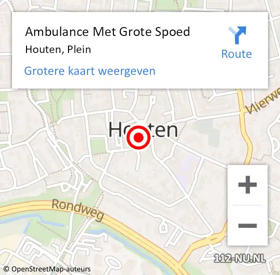 Locatie op kaart van de 112 melding: Ambulance Met Grote Spoed Naar Houten, Plein op 6 mei 2019 08:07