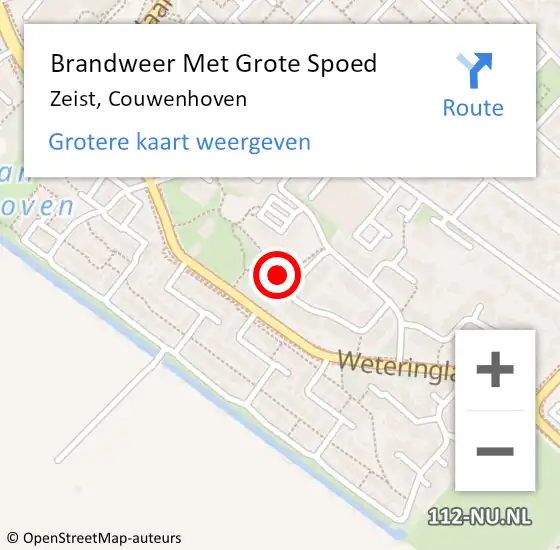 Locatie op kaart van de 112 melding: Brandweer Met Grote Spoed Naar Zeist, Couwenhoven op 6 mei 2019 08:42