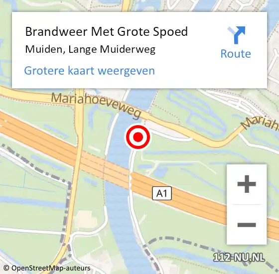 Locatie op kaart van de 112 melding: Brandweer Met Grote Spoed Naar Muiden, Lange Muiderweg op 6 mei 2019 09:52