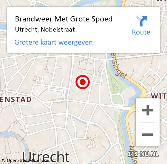 Locatie op kaart van de 112 melding: Brandweer Met Grote Spoed Naar Utrecht, Nobelstraat op 6 mei 2019 10:08
