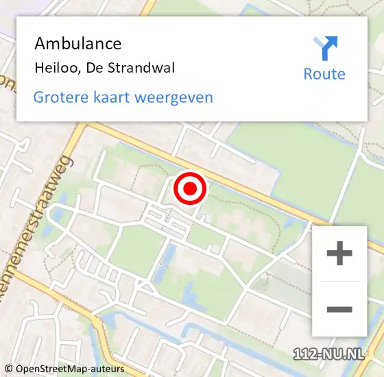 Locatie op kaart van de 112 melding: Ambulance Heiloo, De Strandwal op 6 mei 2019 10:15
