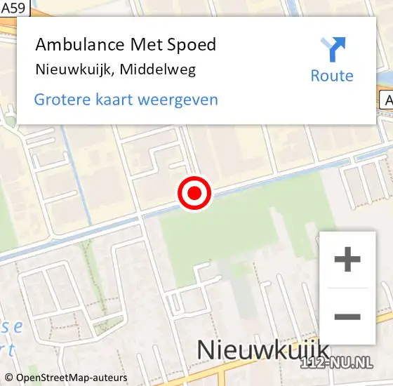 Locatie op kaart van de 112 melding: Ambulance Met Spoed Naar Nieuwkuijk, Middelweg op 6 mei 2019 10:53