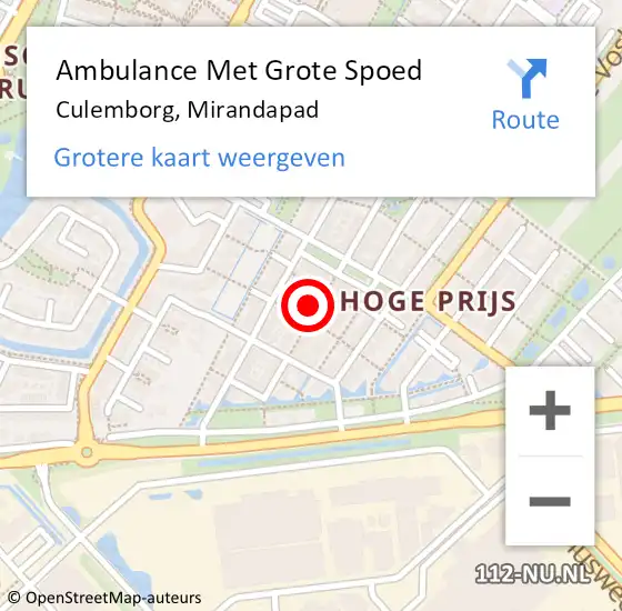 Locatie op kaart van de 112 melding: Ambulance Met Grote Spoed Naar Culemborg, Mirandapad op 31 maart 2014 14:49