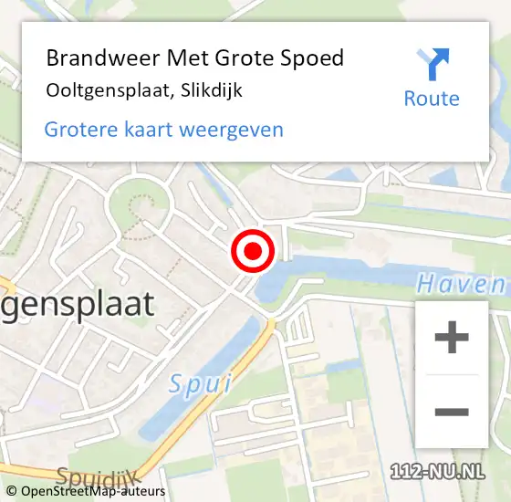 Locatie op kaart van de 112 melding: Brandweer Met Grote Spoed Naar Ooltgensplaat, Slikdijk op 6 mei 2019 13:05