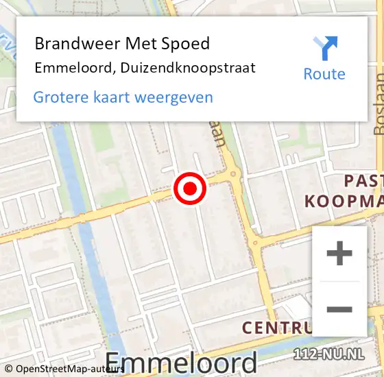 Locatie op kaart van de 112 melding: Brandweer Met Spoed Naar Emmeloord, Duizendknoopstraat op 6 mei 2019 14:24