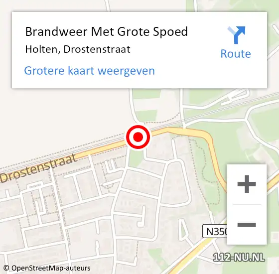 Locatie op kaart van de 112 melding: Brandweer Met Grote Spoed Naar Holten, Drostenstraat op 6 mei 2019 14:35