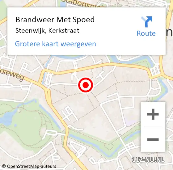 Locatie op kaart van de 112 melding: Brandweer Met Spoed Naar Steenwijk, Kerkstraat op 6 mei 2019 14:45