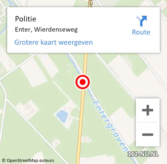 Locatie op kaart van de 112 melding: Politie Enter, Wierdenseweg op 6 mei 2019 15:18