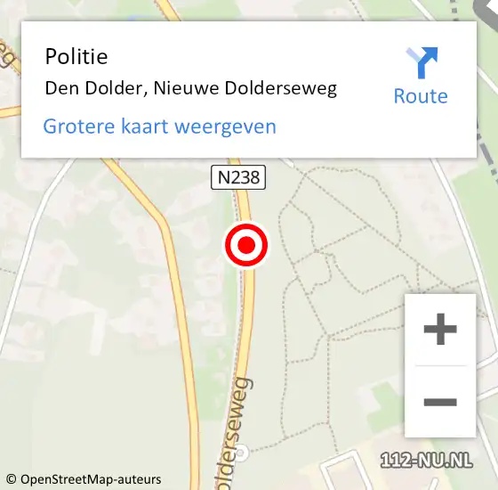 Locatie op kaart van de 112 melding: Politie Den Dolder, Nieuwe Dolderseweg op 6 mei 2019 15:53