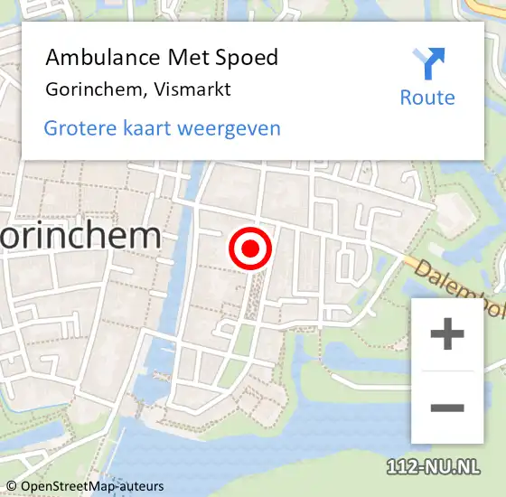 Locatie op kaart van de 112 melding: Ambulance Met Spoed Naar Gorinchem, Vismarkt op 6 mei 2019 16:16