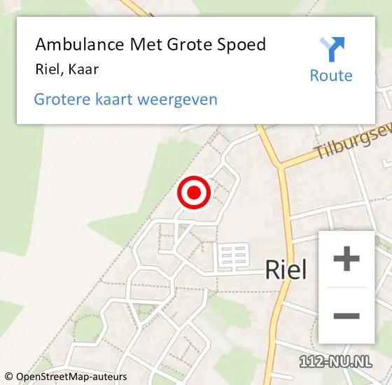 Locatie op kaart van de 112 melding: Ambulance Met Grote Spoed Naar Riel, Kaar op 7 mei 2019 01:21