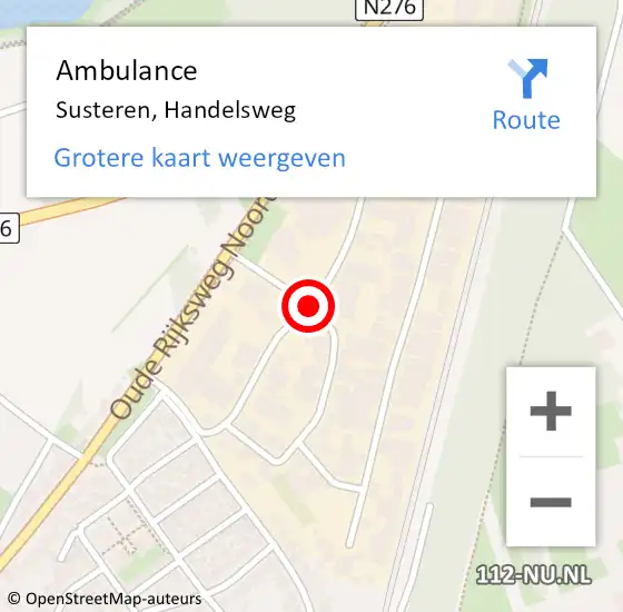 Locatie op kaart van de 112 melding: Ambulance Susteren, Handelsweg op 7 mei 2019 03:36