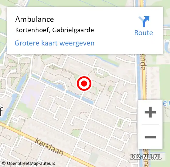 Locatie op kaart van de 112 melding: Ambulance Kortenhoef, Gabrielgaarde op 31 maart 2014 15:48