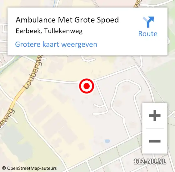 Locatie op kaart van de 112 melding: Ambulance Met Grote Spoed Naar Eerbeek, Tullekenweg op 7 mei 2019 08:57