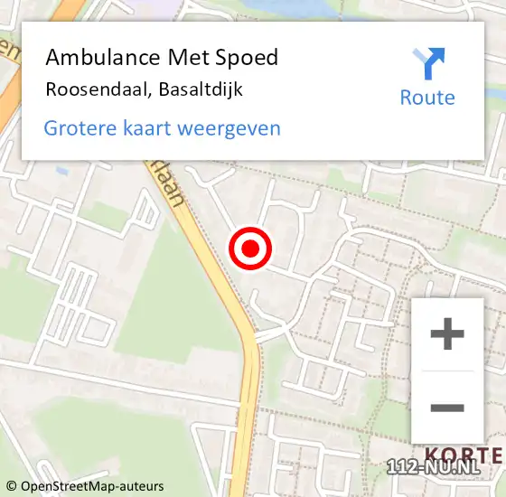 Locatie op kaart van de 112 melding: Ambulance Met Spoed Naar Roosendaal, Basaltdijk op 7 mei 2019 09:23