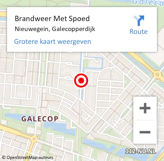 Locatie op kaart van de 112 melding: Brandweer Met Spoed Naar Nieuwegein, Galecopperdijk op 7 mei 2019 09:48