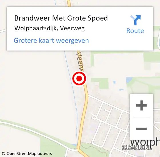 Locatie op kaart van de 112 melding: Brandweer Met Grote Spoed Naar Wolphaartsdijk, Veerweg op 31 maart 2014 16:20