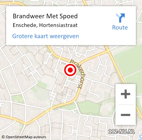 Locatie op kaart van de 112 melding: Brandweer Met Spoed Naar Enschede, Hortensiastraat op 7 mei 2019 15:15