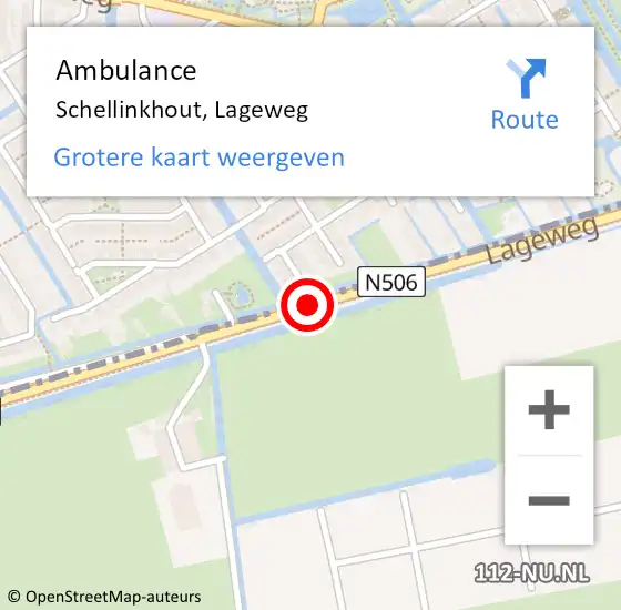 Locatie op kaart van de 112 melding: Ambulance Schellinkhout, Lageweg op 7 mei 2019 16:35