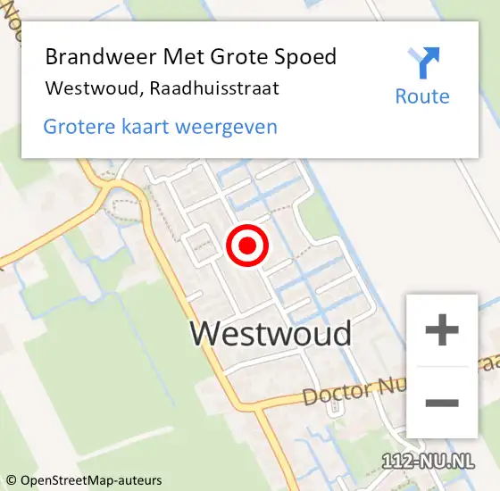 Locatie op kaart van de 112 melding: Brandweer Met Grote Spoed Naar Westwoud, Raadhuisstraat op 7 mei 2019 17:19