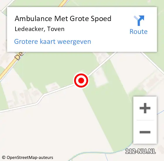 Locatie op kaart van de 112 melding: Ambulance Met Grote Spoed Naar Ledeacker, Toven op 8 mei 2019 05:15